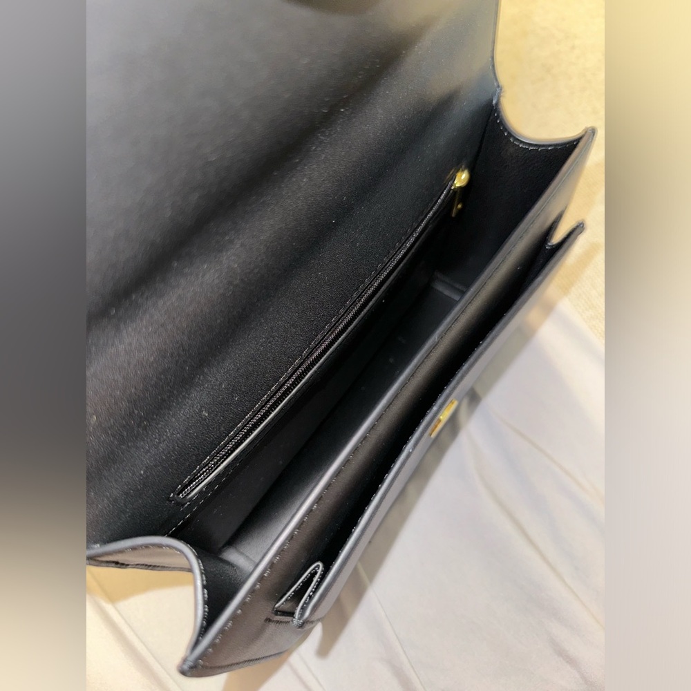JW PEI Bag - Envelope Chain Crossbody - Black with Gold Hardware - Vegan Leather - Picture 7 of 15
